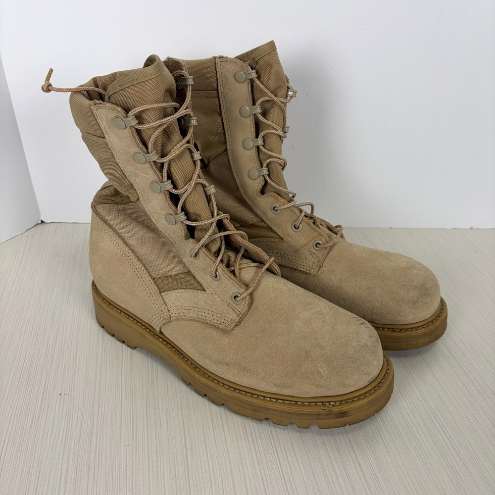 UFCW Steel Toe Vibram Desert Sand Suede Leather Lace Military Boots Mens 8.5 W